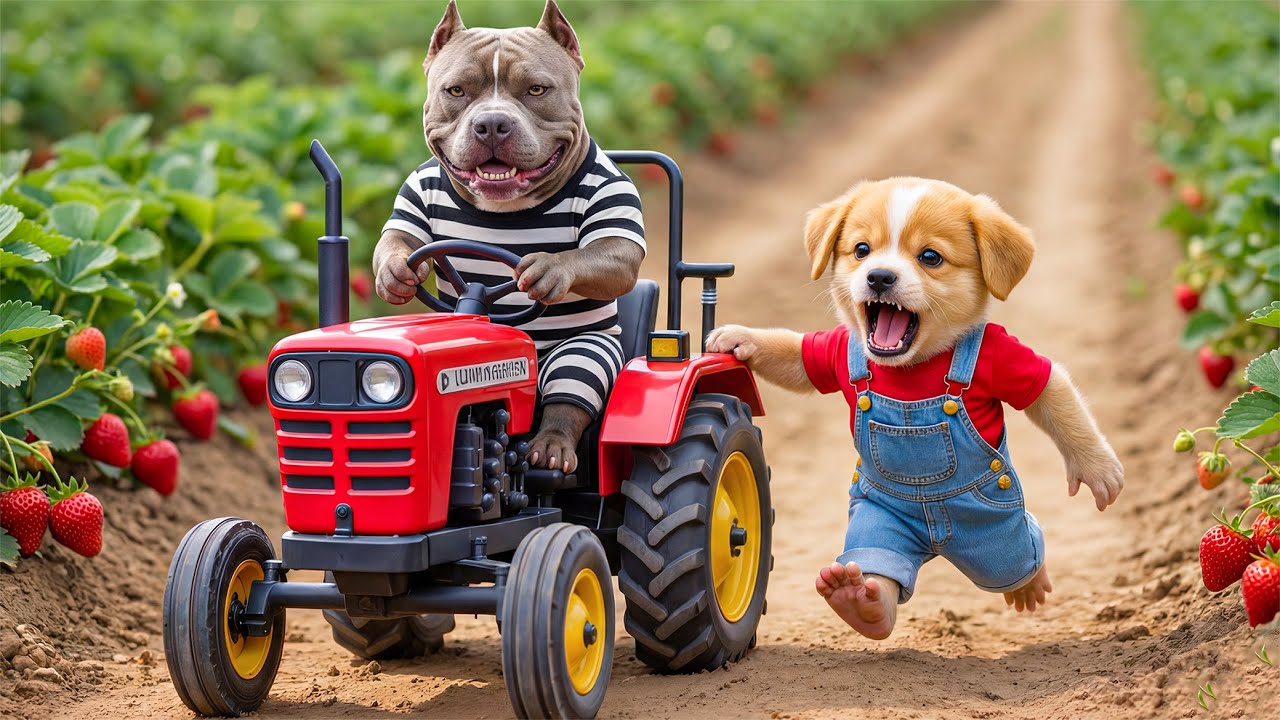 🐶Baby Puppy’s Strawberry Farm Disaster 🍓💥Stolen Tractor and A Heartwarming Family Story