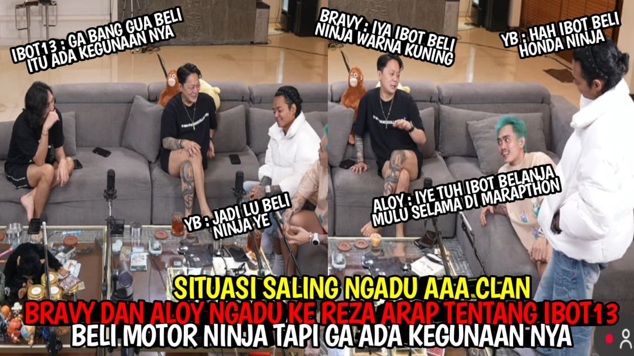 BRAVY & ALOY NGADU KE REZA ARAP KALAU IBOT13 BELI MOTOR NINJA,TAPI GA ADA KEGUNAAN NYA😂#marapthons3