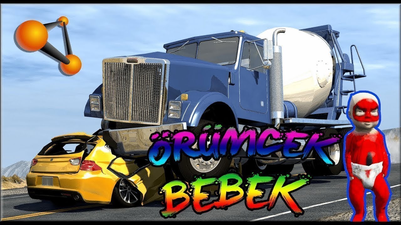 Örümcek Bebek Beamng Drive�da Uçurumdan Araba Taşıyor