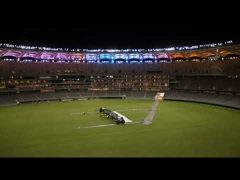Optus Stadium Cricket Wicket Installation
