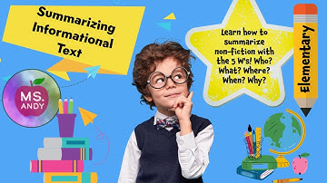 Summarizing Informational Text| Grades 3-5| Reading| Main Idea