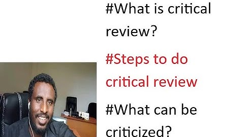 How to write critical article review ( Amharic Tutorial)