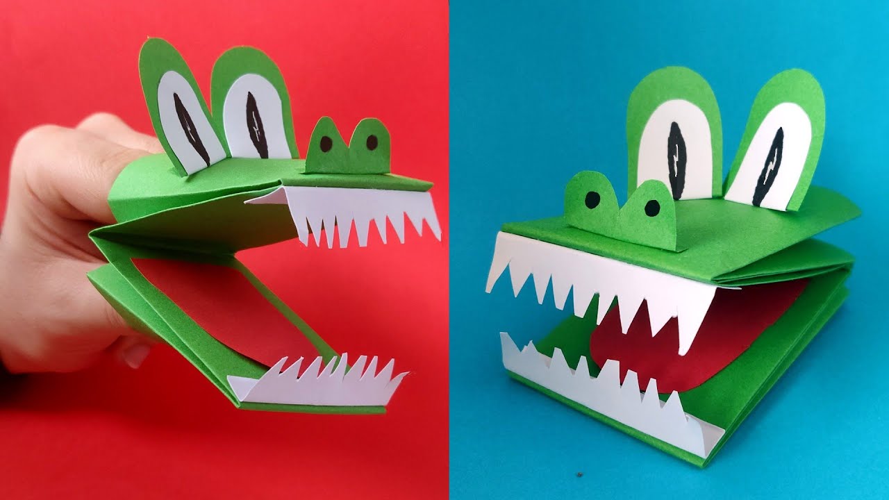 Full Body Crocodile Hand Puppet With Moving Tongue 