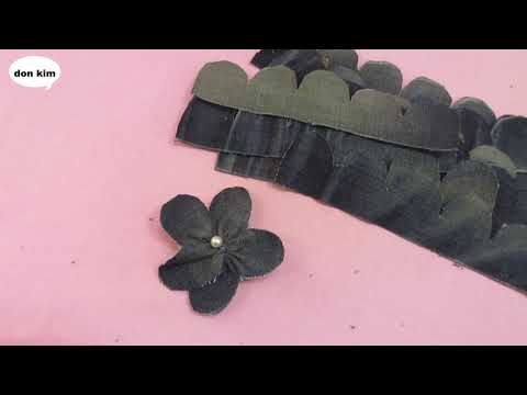DIY 청바지로 꽃 패치 토트백 만들기 how to make a flower patched tote bag