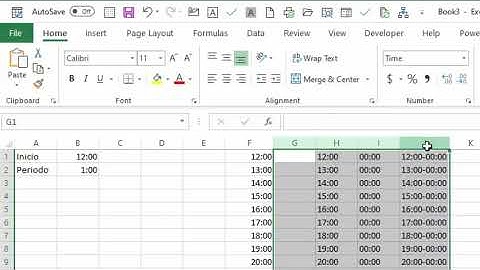 Cómo hacer una lista de horas en Excel (video en español, Excel en inglés)
