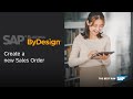 Sap business bydesign create a new sales order