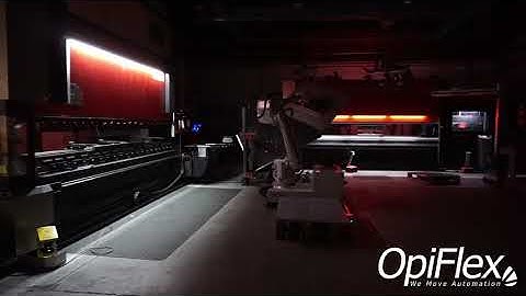 Lights Out - Amada Press Brake tended by OpiFlex for small series manufacturing