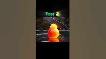 Pear 🍐 made of Lava  #cartoon #shorts #viral #lavafruit#SlowMotionASMR