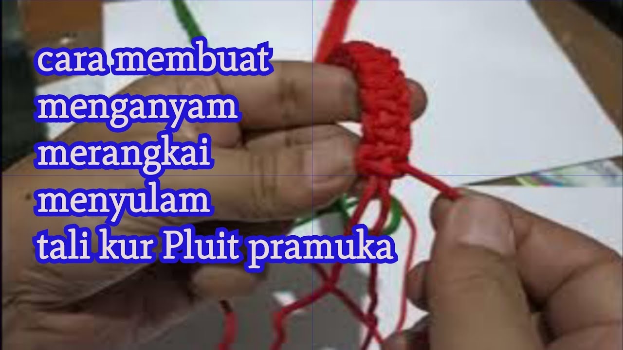 cara membuat merangkai menyulam menganyam tali kur Pluit Pramuka dengan sederhana