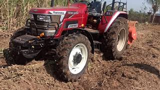 Mahindra Novo 655 4Wd With Banana Mulcher Creeper Gear Demo Video.