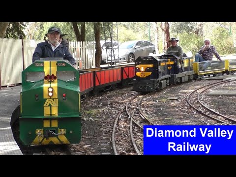 Lots of miniature trains! The Diamond Valley Railway, Eltham, Australia