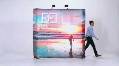 Fabric Pop Up Display 8ft Curved by youHUGE.com