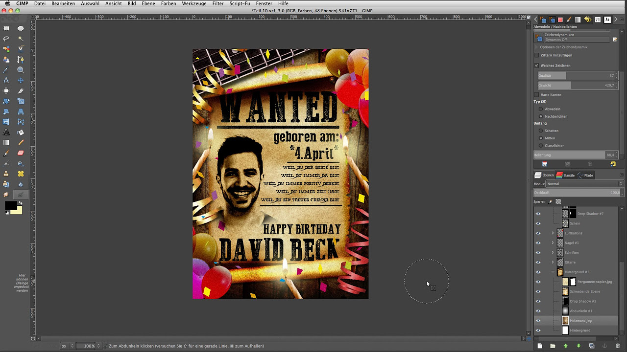 Update Bildbearbeitung: GIMP - Tutorial deutsch - POSTER-ALARM - Teil1