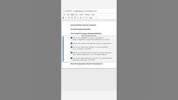 Advanced Python Interview Questions for Data Analysts & Scientists! 🚀 #Python #DataScience