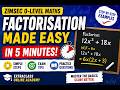 Factorisation Made Easy in 10 Minutes | ZIMSEC O-Level Mathematics