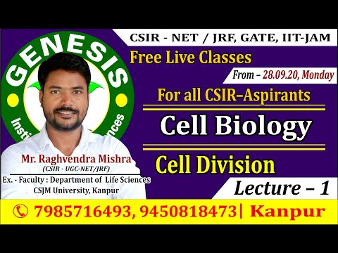 Cell Cycle and Cell Division  Lecture - 1 - by Raghvendra Mishra  #CSIR, #GATE, #DBT, #ICMR