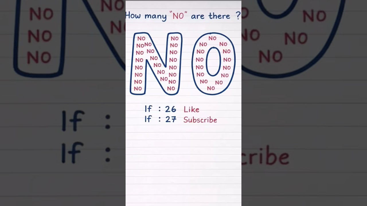 how many No are there 😱