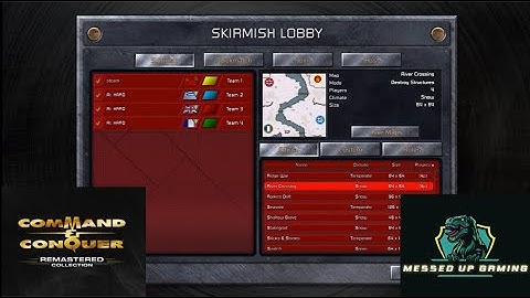 Command and Conquer Red Alert Remastered Skirmish Gameplay USSR– MAP: River Crossing 4