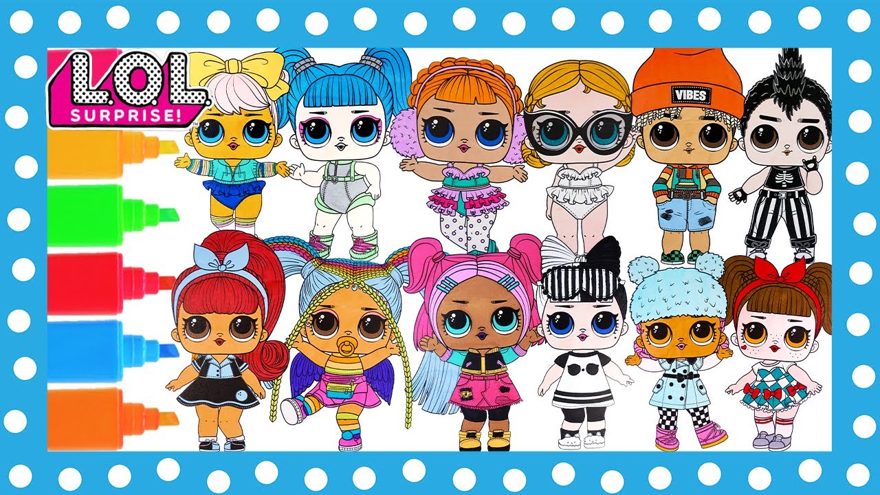 LOL Surprise Dolls Coloring Book Page Compilation Pins Dawn L.O.L. Surprise Dolls | HAPPILY ...