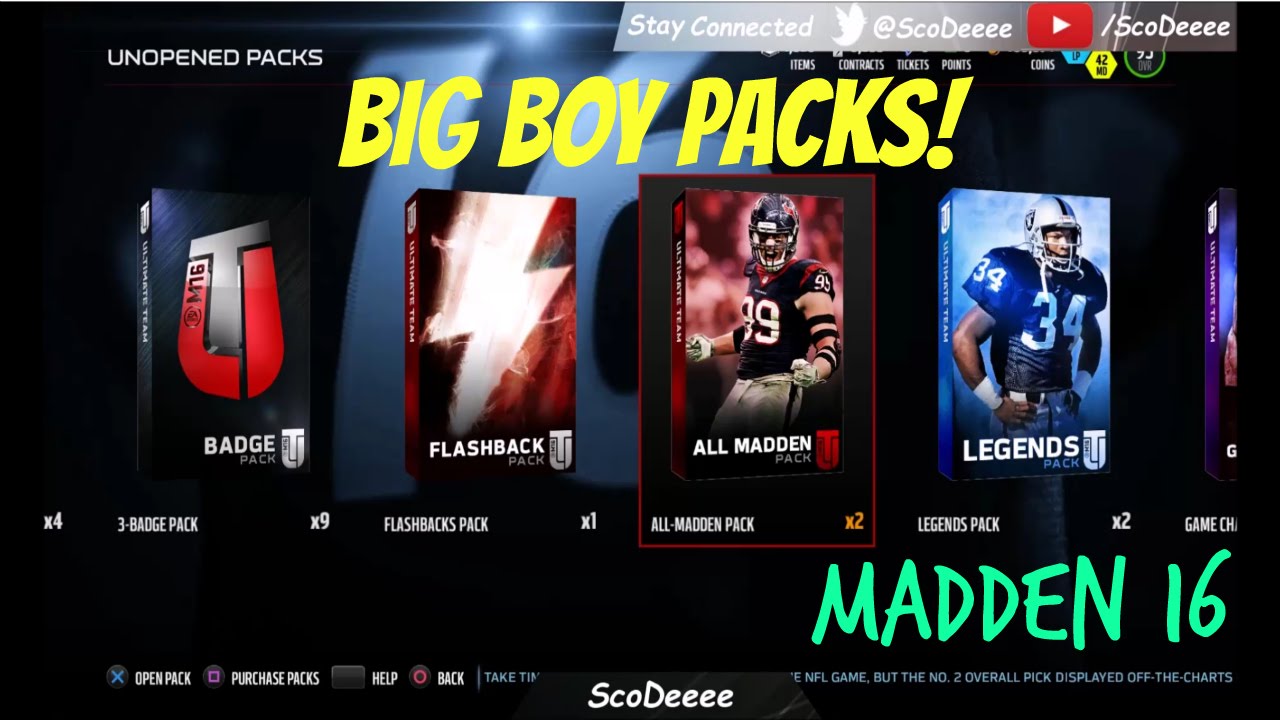 Opening Up The Big Boys! Madden 16 - MUT 16