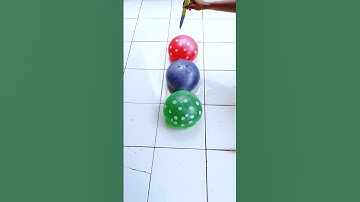 Satisfying Pop! Red, Blue, and Green Polka Dot Water Balloons 🔴🔵🟢🎉#shorts #poppballons #asmr