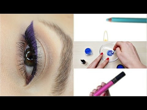 Kolorowa Kreska - jak zrobić własny eyeliner bez duraline!|DIY Colored Eyeliner|Justdomakeup