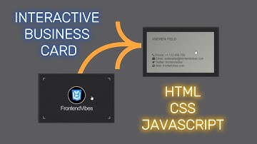 Card animation with Html CSS JavaScript  : Create a BUSINESS Card [Like a PRO]