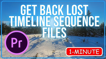 How to Get Back Lost Timeline Sequence Files Load Autosave Premiere Pro 2023