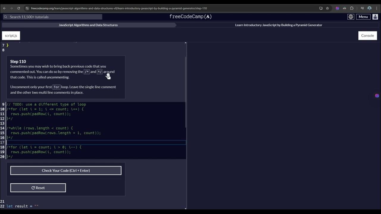 Building a Pyramid Generator Javascript 110 - YouTube