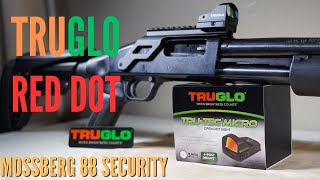 TruGlo Red Dot Tru Tec Micro Open Dot Sight on Monstrum Rail Attachment for Mossberg 88 Security