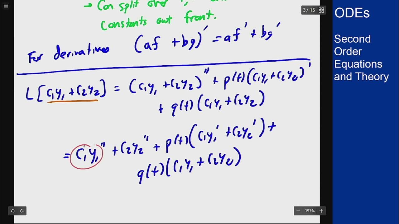 Differential Equations Second Order Equations Linearity of