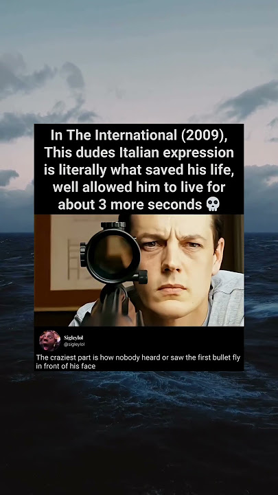 In The International (2009), This dudes Italian expression is literally what saved his life