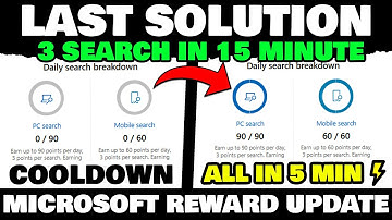 Last Solution : Get All Microsoft Reward Point Fast ⚡(5 Min) :  3 Search In 15 Minute Cooldown