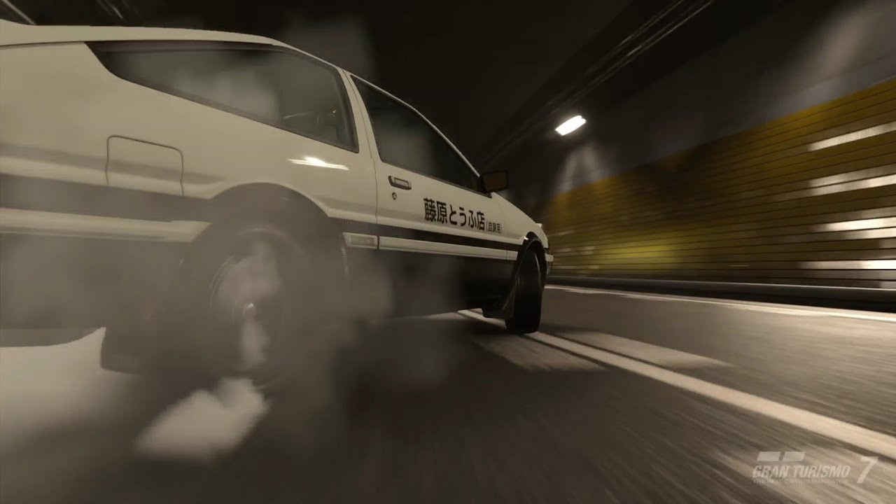Takumi's AE86 Trueno Splinter drifting Gran Turismo 7 - YouTube