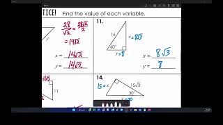 Geo - 7.2 Special Right Triangles