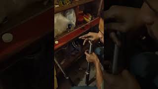 New Oil Pouring in the Bike Shock Absorber