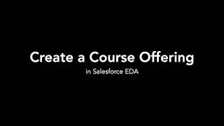 Create a Course Offering