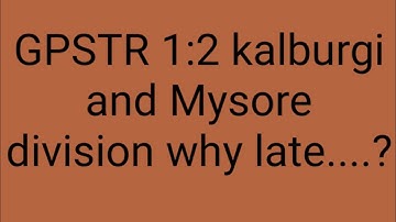 gpstr 1:2 Mysore and kalburgi division