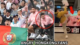 Messi And Beckham Reaction To Angry Hong Kong Fans