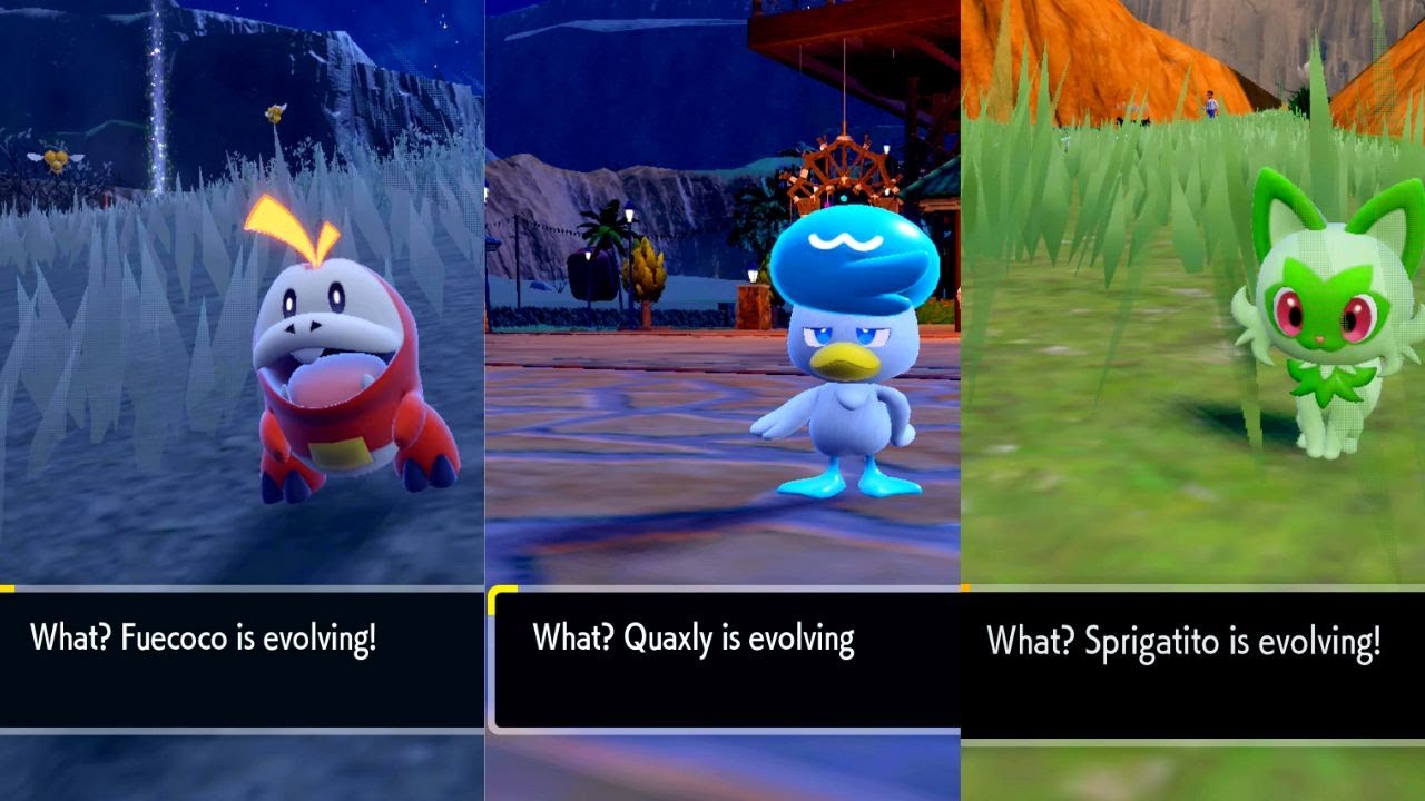 Pokémon Scarlet and Violet All Starter Evolutions! - YouTube