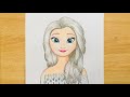 How to draw elsa frozen 2  disney princess drawing  easy step by step