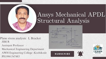 Plane stress analysis - L Bracket -Ansys Mechanical APD