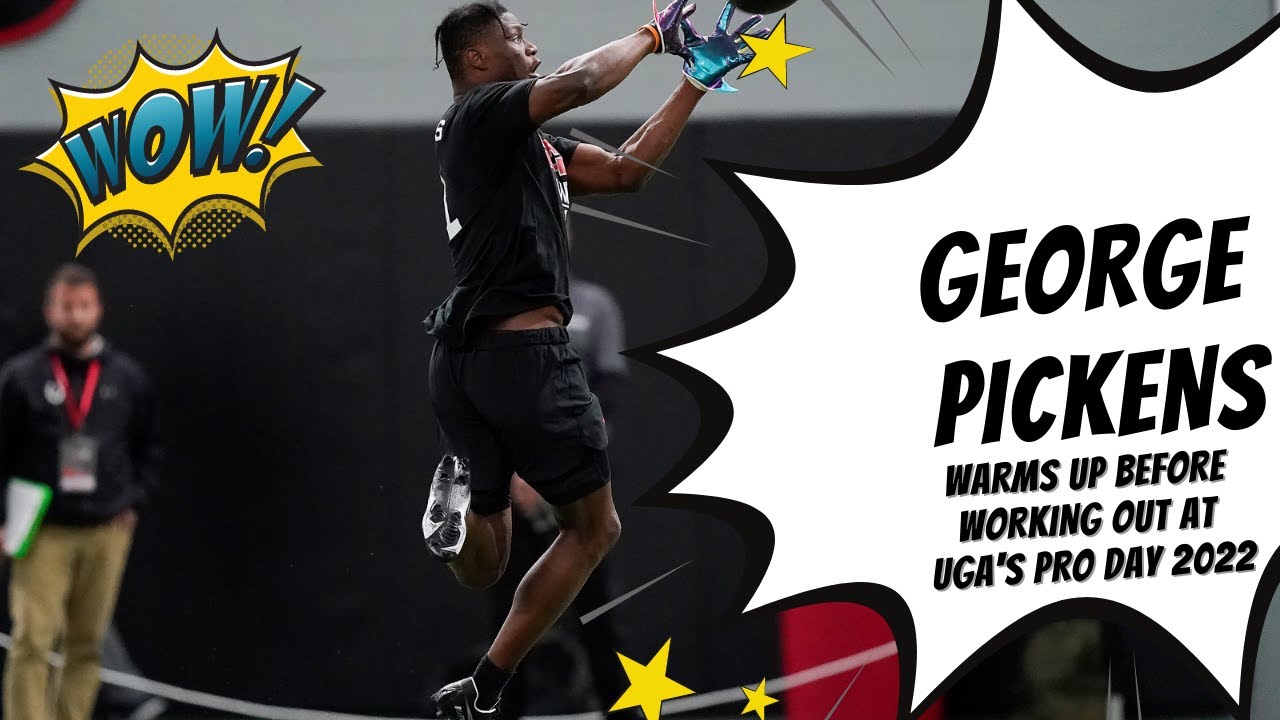 George Pickens warms up just before working out at UGA's Pro Day
