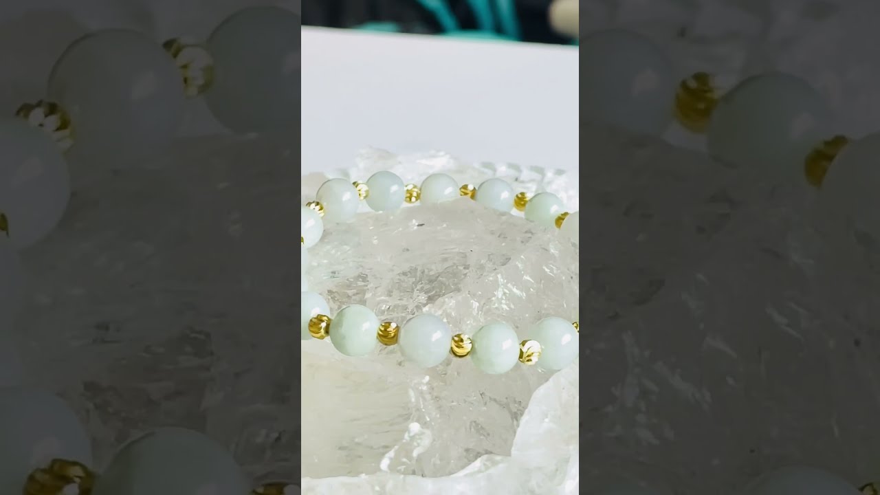 天然本翡翠8㎜(ジェイド)パワーストーンブレスレット【完全