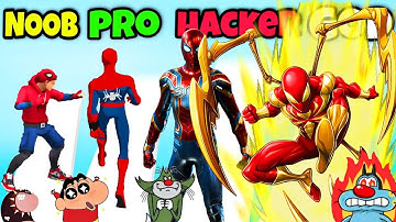 NOOB vs PRO vs HACKER vs GOD in Spider Boy Game | Oggy, Jack, Shinchan, Bob || Daddy Gaming 😍