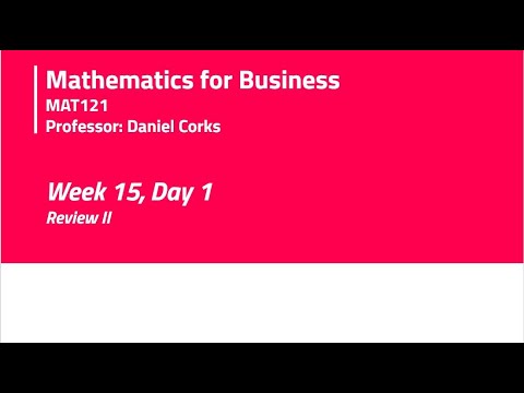 Lecture R2 - Final exam review (II) (W15D1)