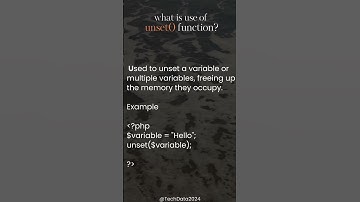#9 What is the use of  unset() function? #php |#mostaskedquestion
