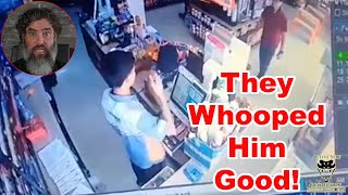 Store Manager And Clerk Gang Up to Thump Armed Robber