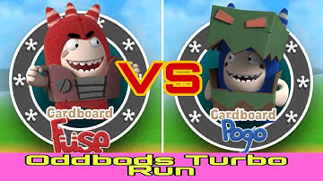 Cardboard Fuse vs Cardboard Pogo | Oddbods Turbo Run | Gameplay | Games Walkthrough