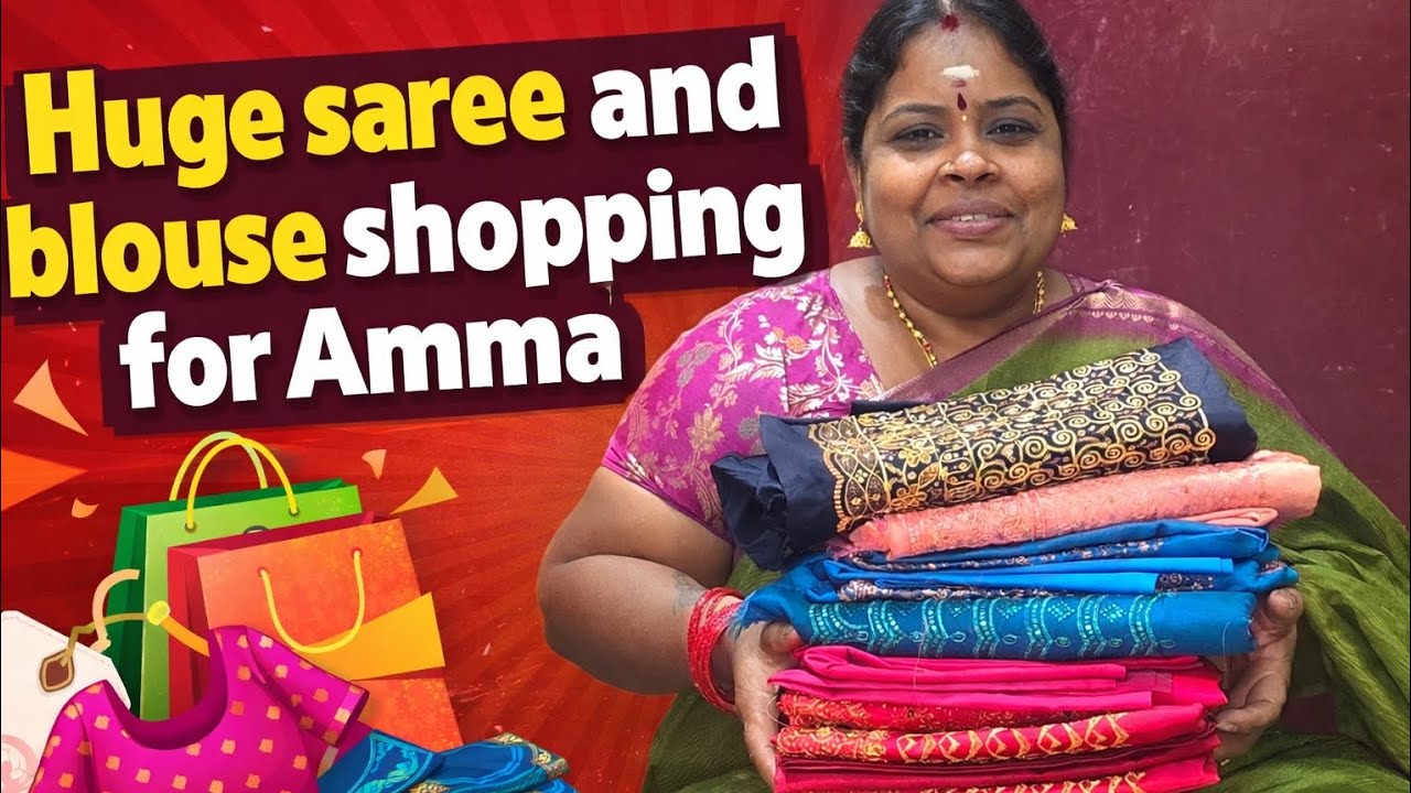 HUGE SAREES AND BLOUSE SHOPPING VLOG🥻|semmaiyana collections💫
